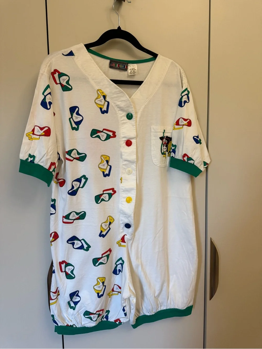 Vintage Romper Paris Sport Club Scuba Cow | Novelty Print One-Piece | Size S - Picture 3 of 6